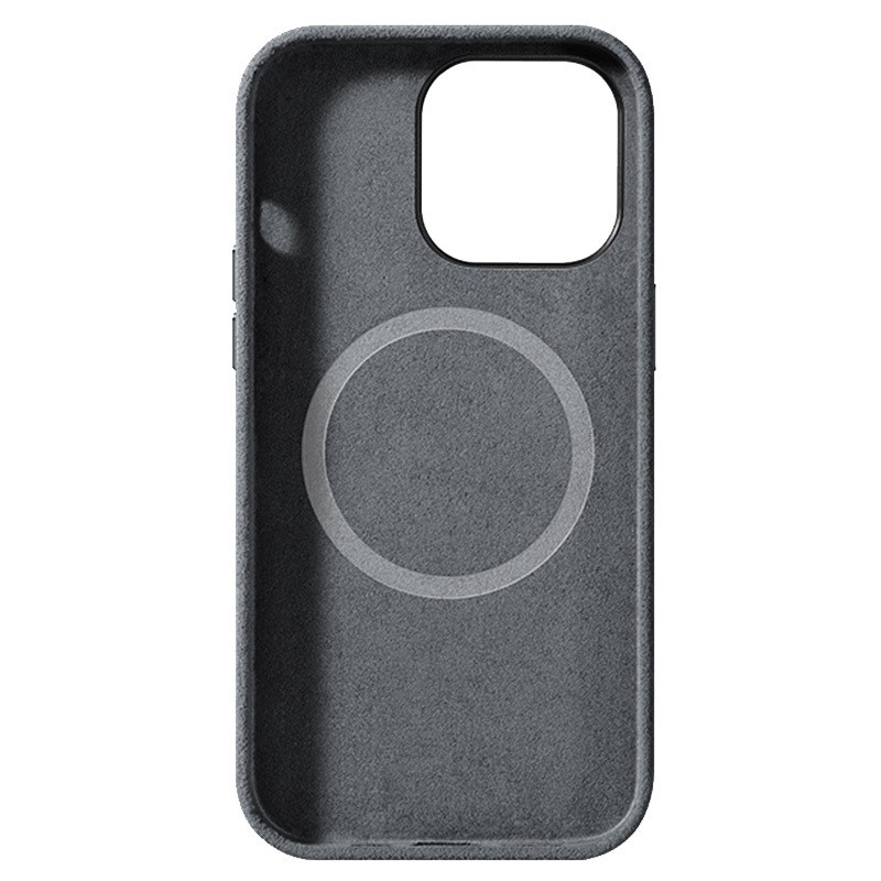 Husa Clasica MagSafe Iphone 15 Pro -Alcantara - Gri